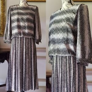 Vintage Animal Print Office Party Dress